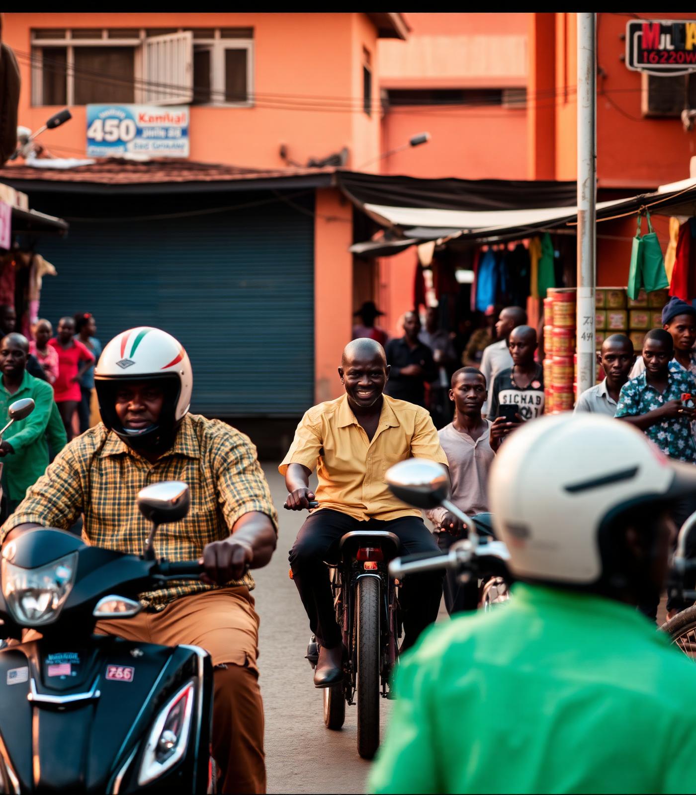 Vibrant Kampala street scene
